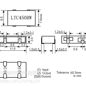 宏德利贴片陶瓷滤波器LTC450BW