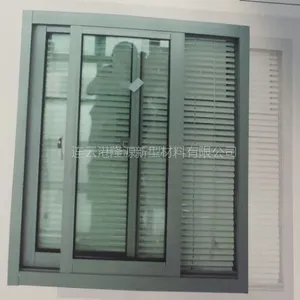 中置遮阳一体化铝合金双层平开标准窗