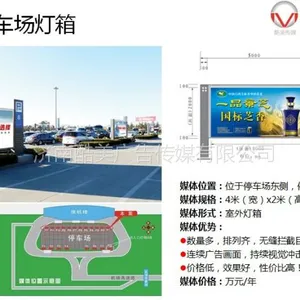 济南机场中心广场停车场户外灯箱广告牌