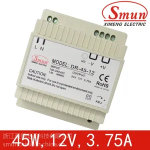 供应12V 3.7***导轨式45w 工业LED西盟开关电源