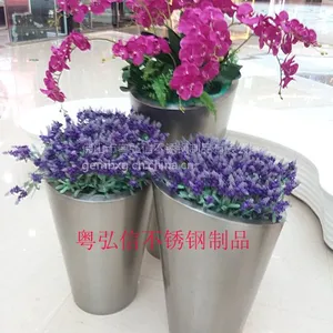 供应酒店大堂门口不锈钢落地装饰花盆 拉丝不锈钢花盆 商场绿化工程不锈钢装饰花盆制品