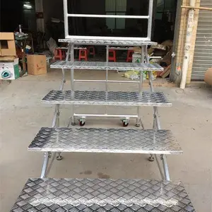 厂家直销五层合影架,学校合影架,集体照相合影站架,铝合金折叠合影架,弧形合影架