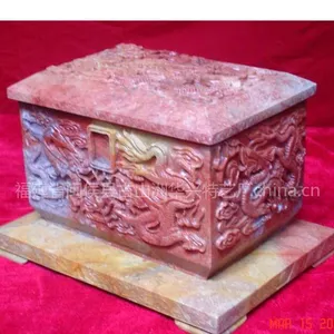 九龙祥瑞骨灰盒,寿山石雕刻工艺,华兴殡葬用品