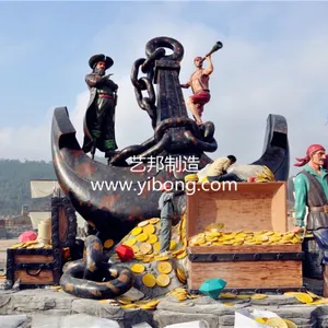 供应欢乐谷喷绘玻璃钢定制吉祥物雕塑主题乐园卡通雕塑摆件