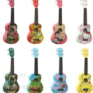 供应21寸卡通尤克里里Ukulele 乌克丽丽夏威夷可弹奏四弦小吉他
