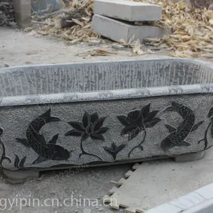 汉白玉花盆,雪花白花盆,青石花盆