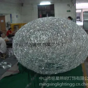 装饰用铝线球 展览婚庆装饰铝丝道具厂家 可以订制球 中山灯具