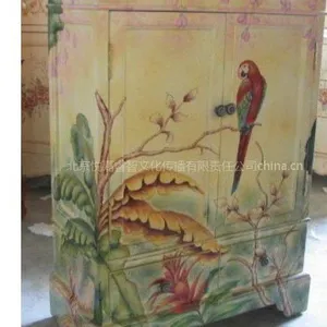 供应定制手绘中式花鸟家具