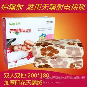 供应富帅***电热毯 WB2-T2A印花天鹅绒加厚加大双人双控