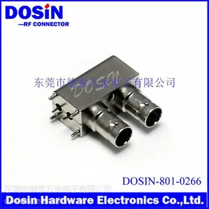 锌合金90度BNC1*2双联射频连接器 3G HD SDI高清BNC视频接头
