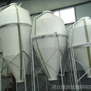 河北盛润玻璃钢饲料塔 无冷凝水玻璃钢饲料塔 养殖场玻璃钢饲料塔