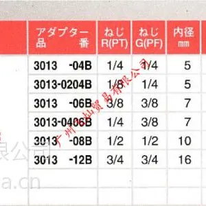 日本横滨YOKOHAMA接头3013-04B 3013-06B 3013-08B 3013-12B