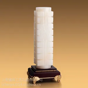 供应玉琮--天然A级白玉金镶玉厂家现货礼品定制LOGO***机关礼品房地产礼品务庆典礼品商务馈赠礼品