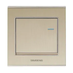 供应SIMIOENG86香槟拉丝家用酒店***墙壁开关