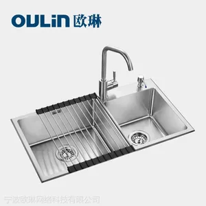 供应【水槽品牌】欧琳水槽套餐 304不锈钢水槽厂家包邮OLWGZ8212B