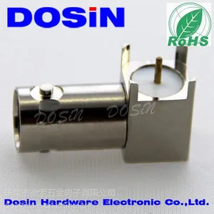 铜材BNC90度四爪接pcb接头 BNC射频同轴连接器