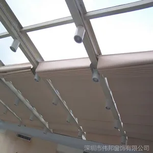 佳力斯天棚帘电动天蓬帘折叠式水波阳光房顶窗帘深圳厂家直销