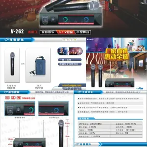 供应VHF专业无线麦克风一拖二话筒 促销专用 家庭式卡拉OK