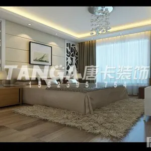 重庆渝北海阔天空-现代简约风格装修案例-唐卡装饰
