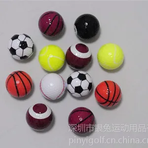 供应深圳银兔高尔夫球厂商供应高尔夫礼品球模拟球公仔印刷球