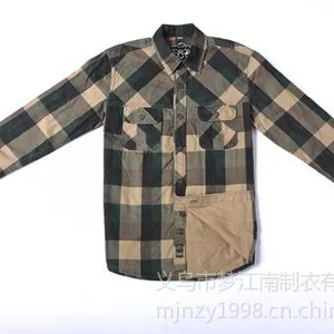 供应梦江南款外贸男士加厚格子衬衫