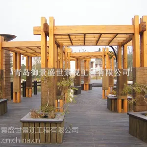 城阳黄岛即墨防腐木廊架 木质景观凉亭架
