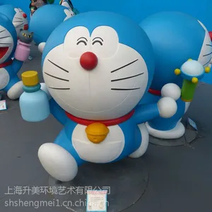 供应树脂机器猫雕塑玻璃卡通哆啦a梦雕塑蓝胖子模型雕塑