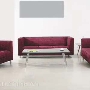 供应红色布艺办公沙发组合