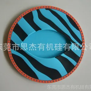 供应新奇特 斑马纹双层硅胶杯垫 滴胶杯垫套