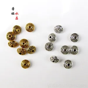 供应DIY藏银配件手工饰品配件批发 藏银飞碟 金色银色 飞碟隔珠隔片