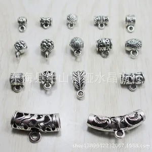 供应DIY藏银饰品配件 复古材料 藏银三通隔珠吊坠扣批发