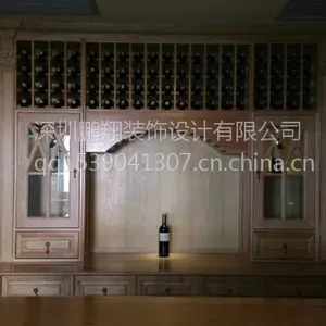 供应别墅地下室酒窖设计 实木酒架 红酒展示架 酒窖工程