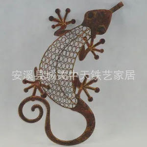 铁艺工艺动物摆件 壁虎造型美观装饰 办公桌摆件