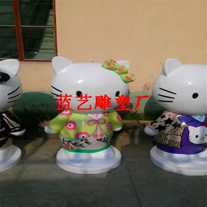 供应那里有现货的玻璃钢Hello Kitty卡通雕塑/仿真Hello Kitty公仔雕塑