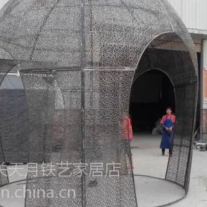 天月金属户外白色铁艺屋艺术创意休闲蒙古包福建省木屋凉亭田园