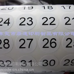 供应定做空白不干胶标签 圆形尺码标签 代打服装大中小条码标签20X20