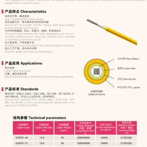 供应厂家供应室内光纤带光缆GJFDV 低价销售室内单模光缆布线光缆通信