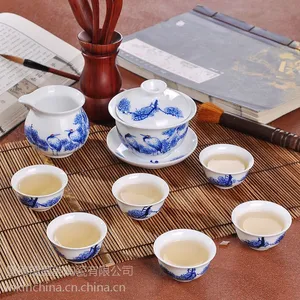 供应凤卜 松鹤 景德镇手绘陶瓷茶具套装