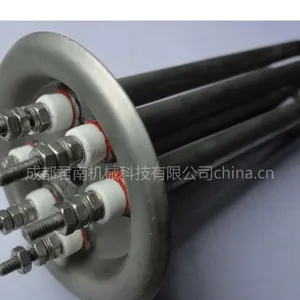 供应成都定制电热管,发热管,电加热管,电热元件-薄壁法兰式,开水加热