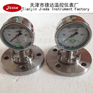 供应捷达法兰安装不锈钢耐震隔膜压力表YTPFN-100