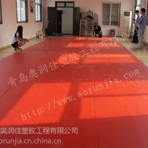 4.5mm活动式乒乓球场建设-可移动塑胶铺装-奥润佳pvc弹性地面