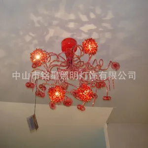 供应铭星古镇灯饰 田园精美铝线吸顶灯 铝丝花灯 客厅卧室过道吸顶灯