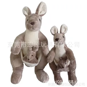站姿澳洲鼠毛绒玩具 站姿袋鼠老鼠毛绒玩偶 卡通动物毛绒母 袋鼠