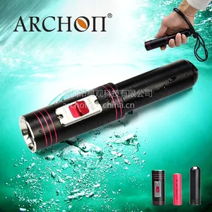 ARCHON奥瞳D10S专业潜水手电筒 ***光 LED 远射 防水100米 磁控开关 18650正品