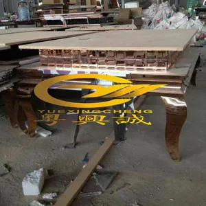 出口精品拉丝不锈钢玫瑰金钛金茶几发光吧台吧椅厂家直销
