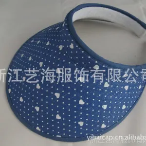 供应***女式韩版空顶帽/心型圆点遮阳发夹帽/义乌帽子工厂/帽子现货批发