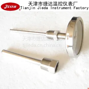 供应天津市捷达温控仪表厂 WSS-407双金属温度计带护套thermowell
