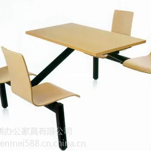祯美 四人位连体快餐桌椅肯德基餐桌椅员工食堂连体桌椅快餐厅桌椅加固餐桌椅