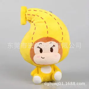 OEM厂专业订制水果造型毛绒玩具 坐姿25Cm香蕉猴 香蕉造型猴子脸