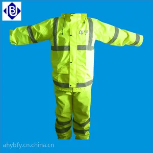 厂家供应雨豹牌路政交通环卫工作服反光衣反光雨衣分体式雨衣道路勘察服应急救援服300D牛津布防水透气